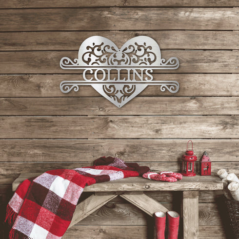 Custom Fancy Heart Name Wall Art